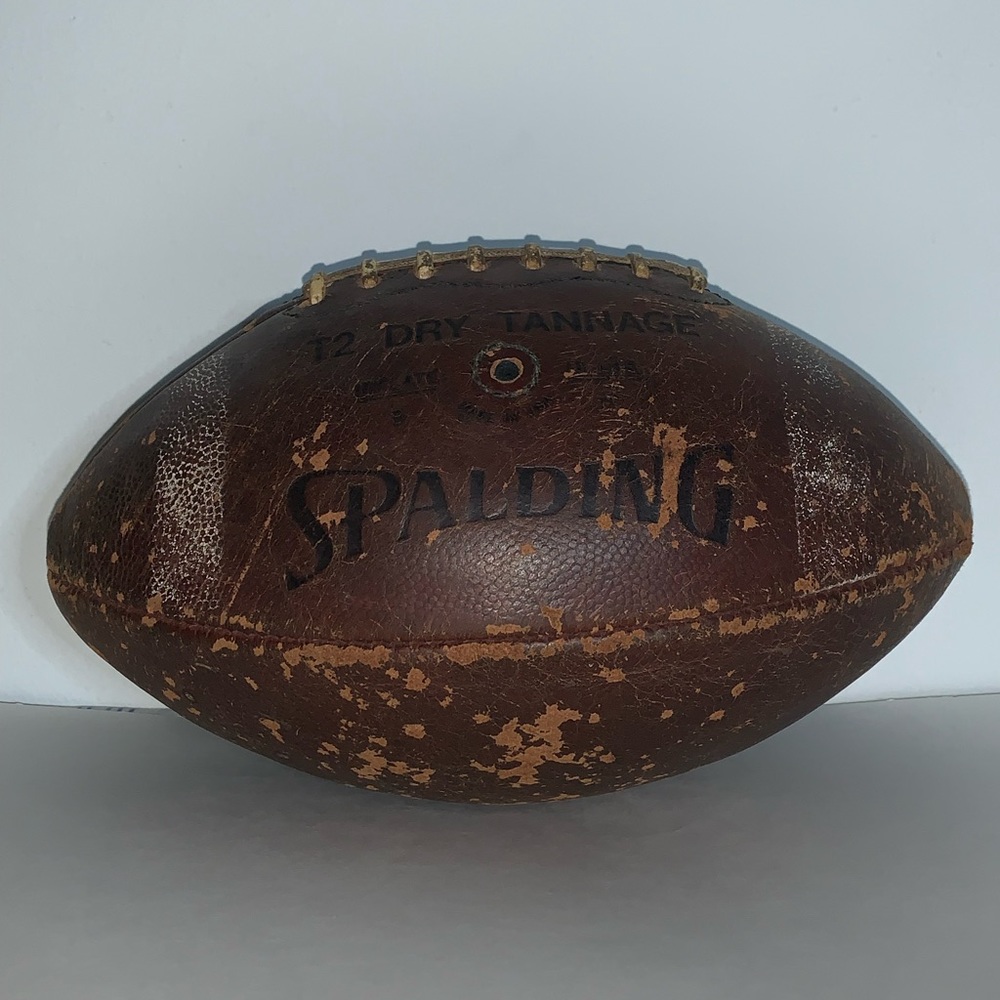 Vintage Spalding Official J5-V Intercollegiate Leather Football T2 Dry Tannage